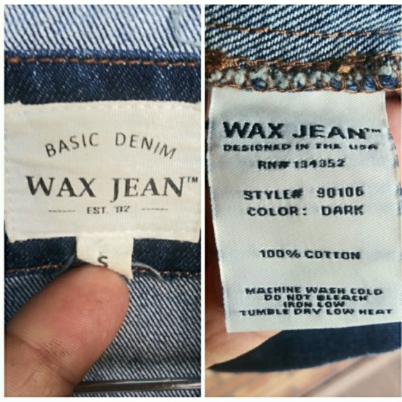 Wax Jean Distressed Denim Jacket embroidered  S - Picture 8 of 8